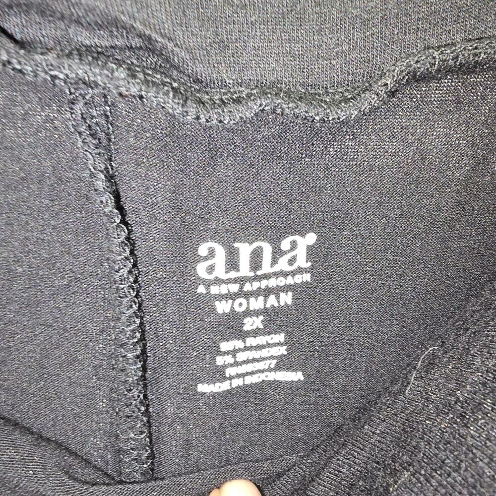 a.n.a Womens Sz 2X Black Solid Maxi Skirt Pull On Stretch Elastic Waist Rayon - Picture 4 of 5